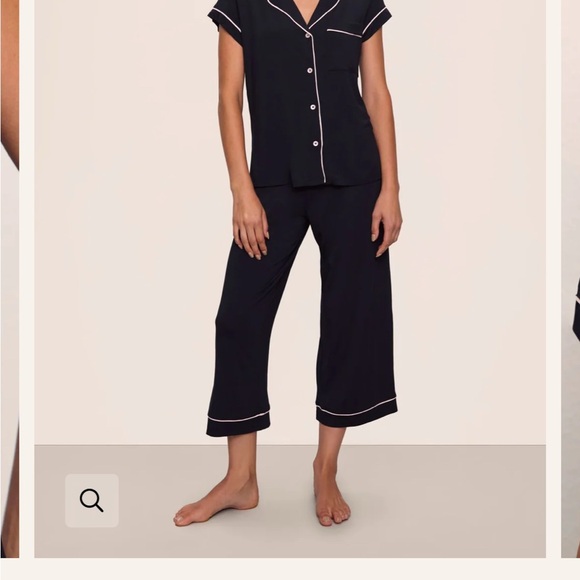 Eberjey Black and White Trim Pajama Set